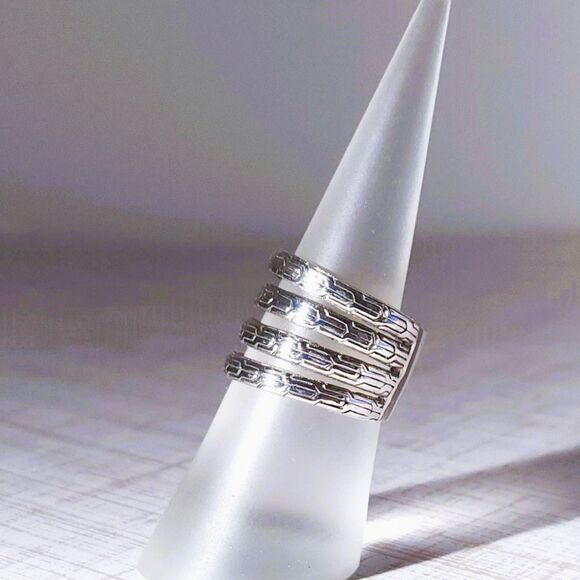 Sterling Silver Ring Multi Band Size 5-1/2 - Picture 8 of 14